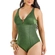 Maiô Banho de Mar Adulto Sem Bojo Zero Barriga Texturizado Bijoux Hit - 509-VERDE SELVA