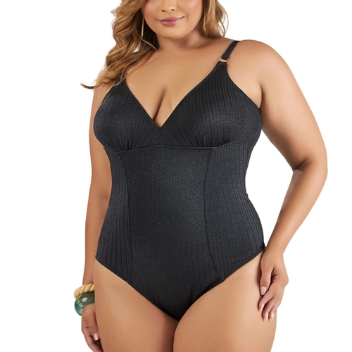 Maiô Banho de Mar Adulto Bojo Removível Zero Barriga Texturizado Com Argola Classic Hit