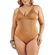 Maiô Banho de Mar Adulto Bojo Removível Zero Barriga Texturizado Com Argola Classic Hit - 42-CARAMELO