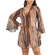 Saída de Praia Banho De Mar Adulto Kimono Com Amarração Estampada Em Tule - 1096-PELE