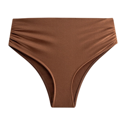 Biquíni Calcinha She Adulto Hot Pant Liso Drapeado Em Microfibra Acetinado