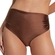 Biquíni Calcinha She Adulto Hot Pant Liso Drapeado Em Microfibra Acetinado - MR02-MARROM 2