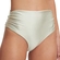 Biquíni Calcinha She Adulto Hot Pant Liso Drapeado Em Microfibra Acetinado - OF00-OFF WHITE
