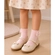 Meia Soquete Fashion Cia da Meia Infantil Feminina Fru Fru Algodão (G) - 22-ROSA