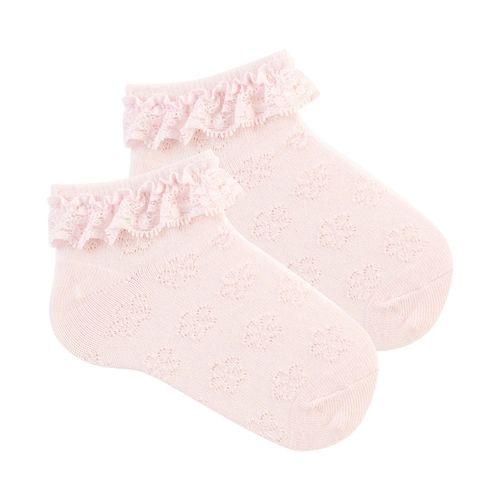 Meia Soquete Cia da Meia Bebê Feminina Fashion Texturizada Algodão
