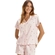 Pijama Americano Manga Curta Cor Com Amor Feminino Adulto Listras E Corações Malha Comfort - LISTRA-LISTRA
