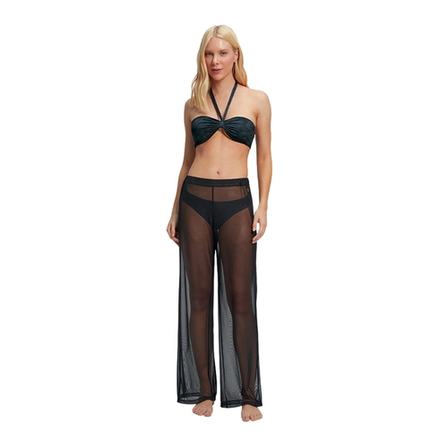 Saída De Praia Calça Pantalona She Adulto Feminina Em Tule