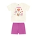 Conjunto Manga Curta Elian Juvenil Feminino Blusa "Weekend" E Bermuda Cotton Canelado - 2037-NATURAL