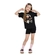 Conjunto Manga Curta Elian Juvenil Feminino Blusa "Weekend" E Bermuda Cotton Canelado - 7001-PRETO