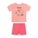 Conjunto Manga Curta Elian Juvenil Feminino Blusa "Weekend" E Bermuda Cotton Canelado - 4446-ROSA