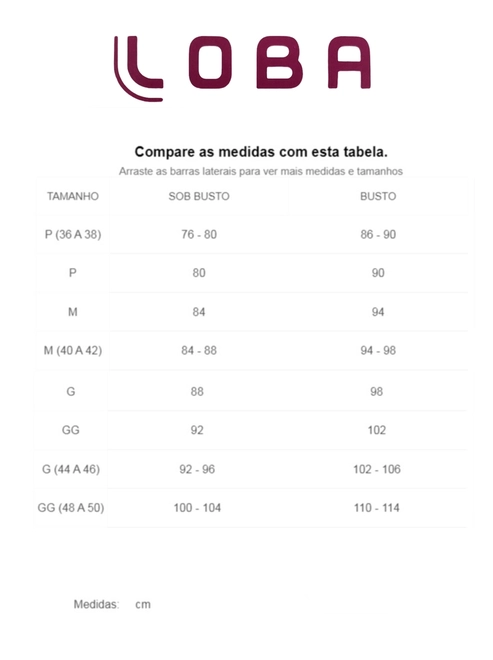 Tabela de Medidas