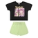 Conjunto Manga Curta Elian Juvenil Feminino Blusa Estampas Variadas E Shorts Moletinho - 7001-PRETO