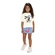 Conjunto Manga Curta Elian Infantil Feminino Blusa E Shorts Saia Meia Malha 4/8 - 2037-NATURAL