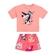 Conjunto Manga Curta Elian Infantil Feminino Blusa E Shorts Saia Meia Malha 4/8 - 4446-ROSA