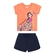 Conjunto Manga Curta Elian Infantil Feminino Blusa Estampas Variadas E Shorts Moletinho 4/8 - 3074-LARANJA