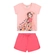 Conjunto Manga Curta Elian Infantil Feminino Blusa Estampas Variadas E Shorts Moletinho 4/8 - 4954-ROSA CLARO
