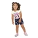 Conjunto Manga Curta Elian Infantil Feminino Blusa Dog E Shorts Estampado Meia Malha 1/3 - 2037-NATURAL