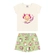 Conjunto Manga Curta Elian Infantil Feminino Blusa E Shorts Estampados Meia Malha 1/3 - 2037-NATURAL