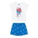 Conjunto Manga Curta Elian Infantil Feminino Blusa E Shorts Estampados Meia Malha 1/3 - 2001-BRANCO