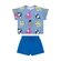 Conjunto Manga Curta Elian Juvenil Feminino Blusa Estampada E Shorts Moletinho - 6851-AZUL