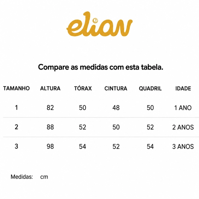 Tabela de Medidas