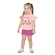 Conjunto Manga Curta Elian Infantil Feminino Blusa Estampada E Shorts Meia Malha 4/8 - 4954-ROSA CLARO