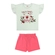 Conjunto Manga Curta Elian Infantil Feminino Blusa Estampada E Shorts Meia Malha 4/8 - 5700-VERDE BROTO