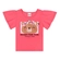 Blusa Manga Curta Elian Feminina Infantil Ursinha Em Meia Malha Algodão 1/3 - 4193-CORAL PARADISE