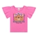 Blusa Manga Curta Elian Feminina Infantil Ursinha Em Meia Malha Algodão 1/3 - 4667-ROSA
