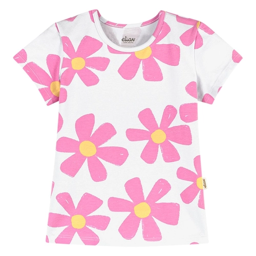 Blusa Manga Curta Elian Feminina Infantil Estampas Variadas Em Cotton 4/8