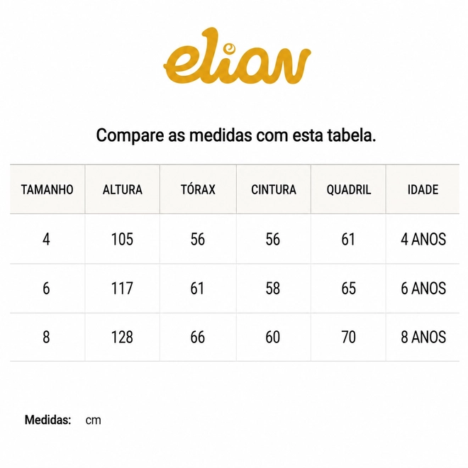 Tabela de Medidas