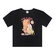 Blusa Manga Curta Elian Feminina Infantil Capivara Em Meia Malha Algodão 4/8 - 7001-PRETO