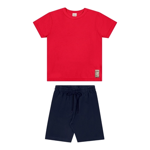 Conjunto Manga Curta Elian Infantil Masculino Camiseta Motorbike E Bermuda Moletom 4/8