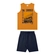Conjunto Regata Elian Infantil Masculino Estampas Variadas E Bermuda Moletom 4/8 - 3131-AMARELO INCA