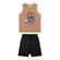 Conjunto Regata Elian Infantil Masculino Estampas Variadas E Bermuda Moletom 4/8 - 8042-MARROM AMENDOA