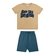 Conjunto Manga Curta Elian Juvenil Masculino Camiseta Estampas Variadas E Bermuda Moletom - 2245-BEGE