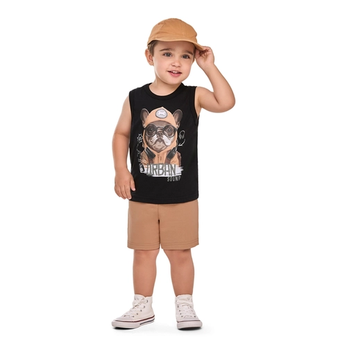 Conjunto Regata Elian Infantil Masculino Estampas Variadas E Bermuda Moletom 1/3