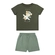 Conjunto Manga Curta Elian Infantil Masculino Camiseta Estampas Variadas E Bermuda Moletom 1/3 - 5697-VERDE MILITAR