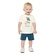 Conjunto Manga Curta Elian Infantil Masculino Camiseta Estampas Variadas E Bermuda Moletom 1/3 - 2037-NATURAL
