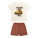 Conjunto Manga Curta Elian Infantil Masculino Camiseta Estampas Variadas E Bermuda Moletom 1/3 - 2037-NATURAL