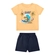 Conjunto Manga Curta Elian Infantil Masculino Camiseta Estampas Variadas E Bermuda Moletom 1/3 - 3133-AMARELO SUNSET