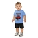 Conjunto Manga Curta Elian Infantil Masculino Camiseta Estampas Variadas E Bermuda Moletom 1/3 - 6851-AZUL