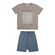 Conjunto Manga Curta Elian Juvenil Masculino Camiseta Estampas Variadas E Bermuda Moletom - 7058-CINZA OPALA