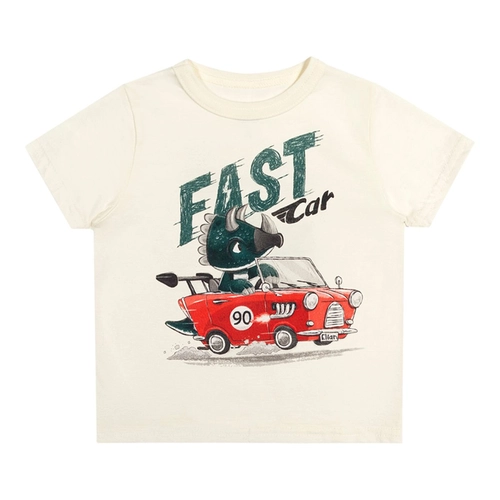 Camiseta Manga Curta Elian Infantil Masculina Meia Malha Algodão 1/3