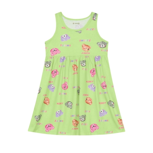 Vestido Regata Brandili Infantil Estampas Variadas Em Meia Malha Algodão 4/10