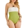 Body Beach Banho De Mar Frente Única Bicolor Miçangas Com Bijoux Em Microfibra - 1118-AREIA E VERDE