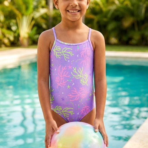 Maiô Regata Kamylus Tchibum Infantil Feminina Estampado Em Polielastano 4/10