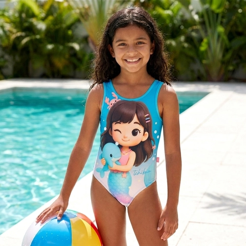 Maiô Regata Kamylus Tchibum Infantil Feminino Garotinhas Em Polielastano 1/3