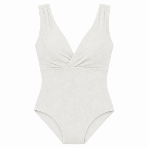 Maiô Arisiè Adulto Feminino Decote Profundo Efeito Lipo Flora Em Poliamida