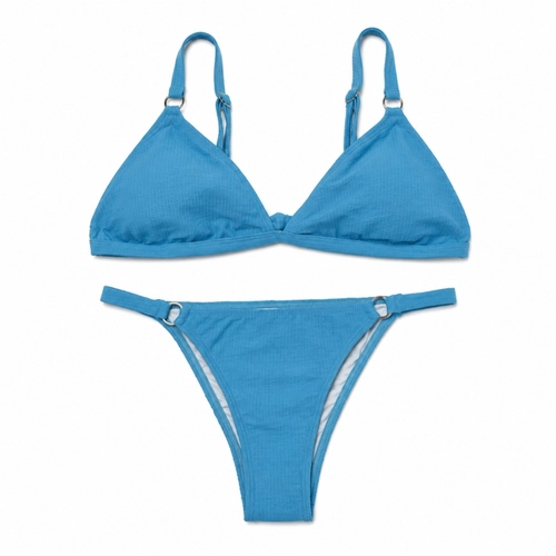 Conjunto Biquíni Areia Do Mar Adulto Feminino Liso Texturizado Em Polielastano